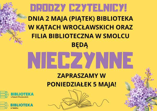 Majowe święta. Nasze biblioteki nieczynne w dniach 1-3 maja 2025.